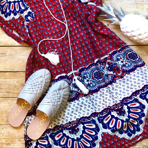 New! “Faye” Huarache Sandal Flats in Light Grey - Picture 2 of 12